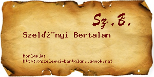 Szelényi Bertalan névjegykártya